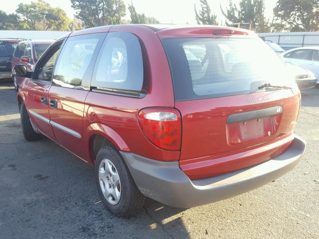 1B4GP25361B236230 - 2001 DODGE CARAVAN SE RED photo 3