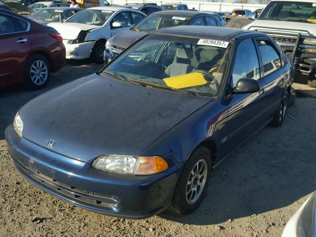 1HGEG854XSL056669 - 1995 HONDA CIVIC DX BLUE photo 2