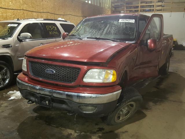 2FTRX18W12CA28600 - 2002 FORD F150 BURGUNDY photo 2