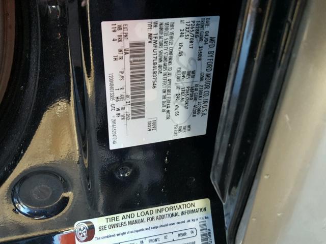 1FMFU17L84LB37546 - 2004 FORD EXPEDITION BLACK photo 10