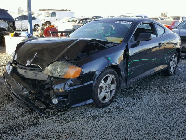 KMHHM65D03U102283 - 2003 HYUNDAI TIBURON BLACK photo 2