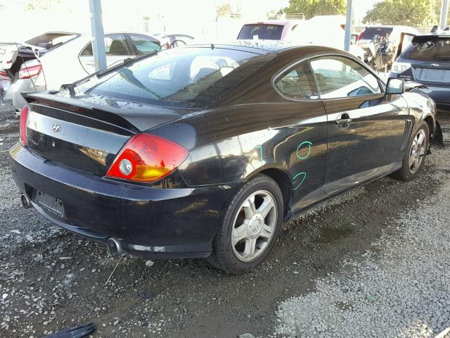 KMHHM65D03U102283 - 2003 HYUNDAI TIBURON BLACK photo 4