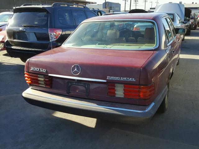 WDBCB20C1FA111039 - 1985 MERCEDES-BENZ 300 SD BURGUNDY photo 4