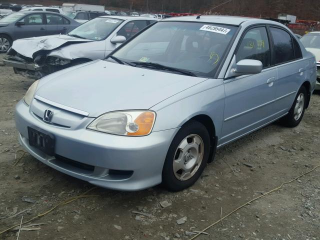 JHMES96673S023637 - 2003 HONDA CIVIC HYBR BLUE photo 2