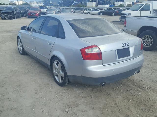 WAUJC68E32A150161 - 2002 AUDI A4 1.8T SILVER photo 3