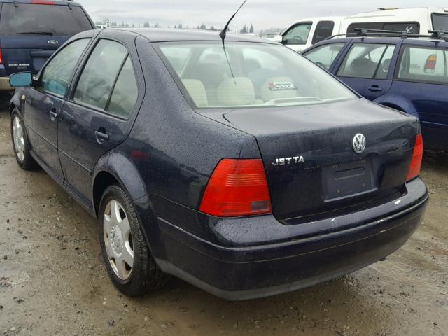 3VWSA29M2YM052405 - 2000 VOLKSWAGEN JETTA GLS BLUE photo 3