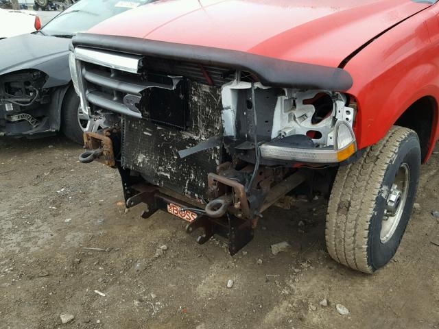 1FTNX21F5XED45876 - 1999 FORD F250 SUPER RED photo 9