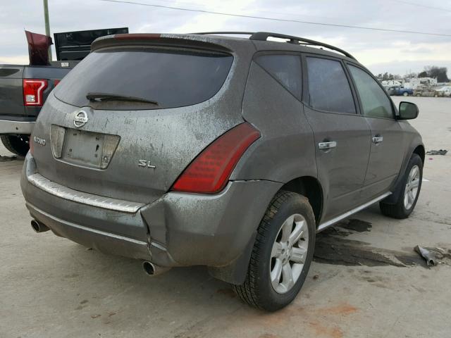 JN8AZ08T06W421364 - 2006 NISSAN MURANO SL GRAY photo 4