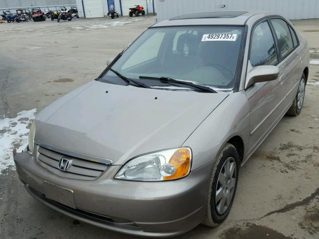 2HGES26771H521392 - 2001 HONDA CIVIC EX SILVER photo 2