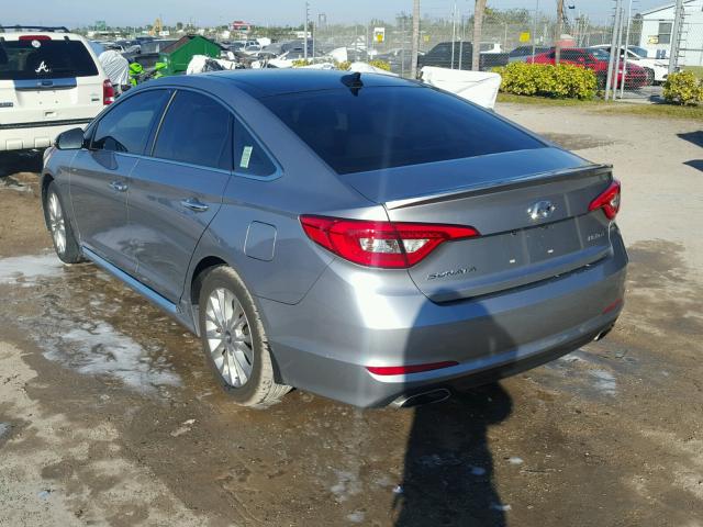 5NPE34AF0FH106600 - 2015 HYUNDAI SONATA SPO GRAY photo 3