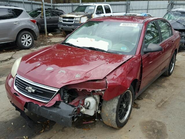 1G1ZS58F07F188509 - 2007 CHEVROLET MALIBU LS RED photo 2