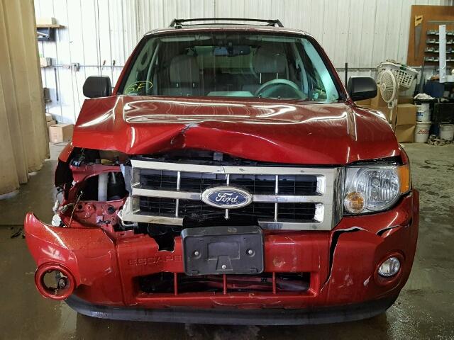 1FMCU9DG3CKB31649 - 2012 FORD ESCAPE XLT RED photo 9