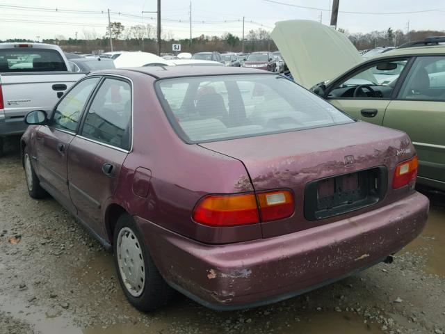 1HGEG8658RL020061 - 1994 HONDA CIVIC LX PURPLE photo 3