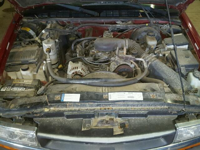 1GCCS19XXX8202563 - 1999 CHEVROLET S TRUCK S1 RED photo 7