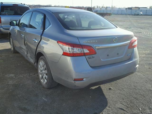 3N1AB7AP7EL620781 - 2014 NISSAN SENTRA S GRAY photo 3