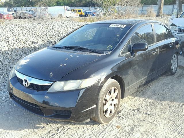 2HGFA16599H319603 - 2009 HONDA CIVIC LX BLACK photo 2