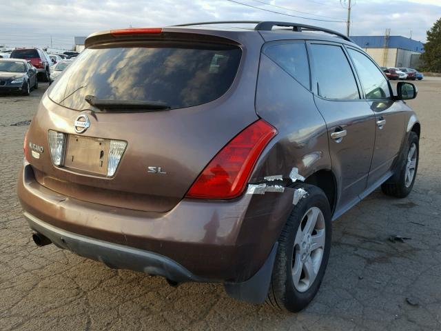 JN8AZ08T93W105862 - 2003 NISSAN MURANO SL BROWN photo 4