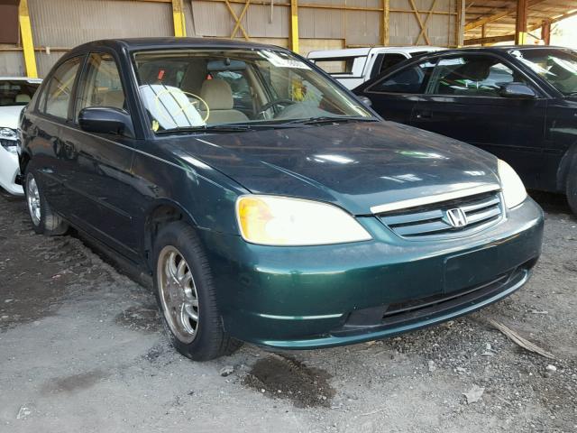 1HGES16522L070546 - 2002 HONDA CIVIC LX GREEN photo 1