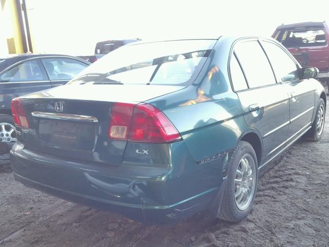 1HGES16522L070546 - 2002 HONDA CIVIC LX GREEN photo 4