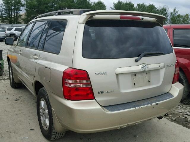 JTEHF21A720091190 - 2002 TOYOTA HIGHLANDER TAN photo 3