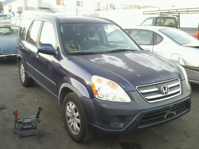 JHLRD78895C013465 - 2005 HONDA CR-V EX BLUE photo 1