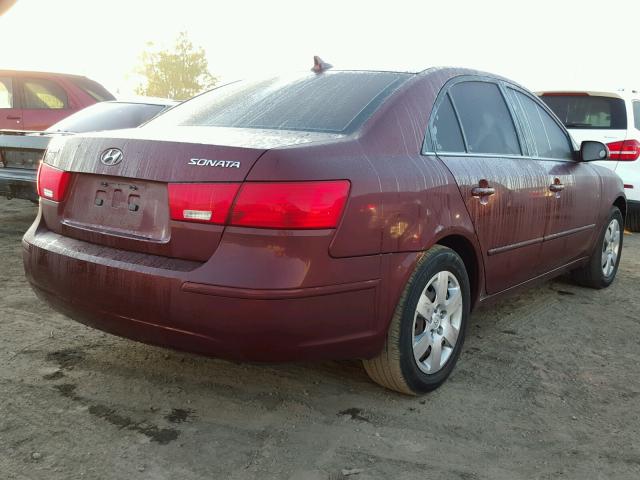 5NPET46C79H567456 - 2009 HYUNDAI SONATA GLS BURGUNDY photo 4