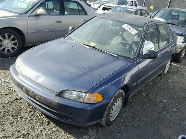 1HGEG8653PL003634 - 1993 HONDA CIVIC LX BLUE photo 2