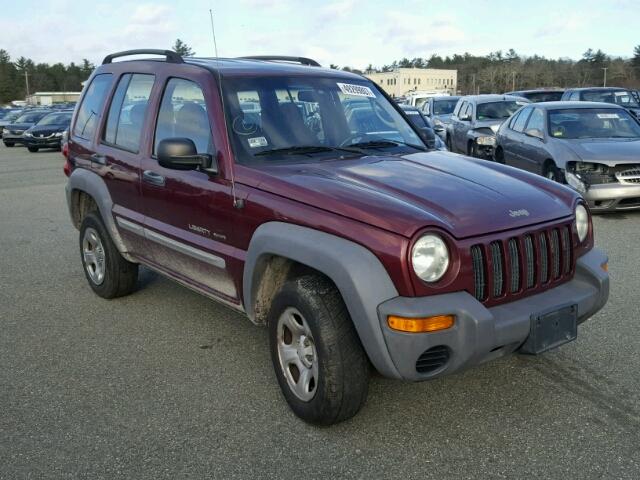 1J4GL48K72W126918 - 2002 JEEP LIBERTY SP MAROON photo 1