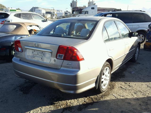 2HGES16575H503876 - 2005 HONDA CIVIC LX BEIGE photo 4