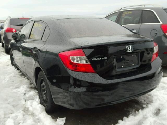 2HGFB2F40CH037013 - 2012 HONDA CIVIC LX BLACK photo 3