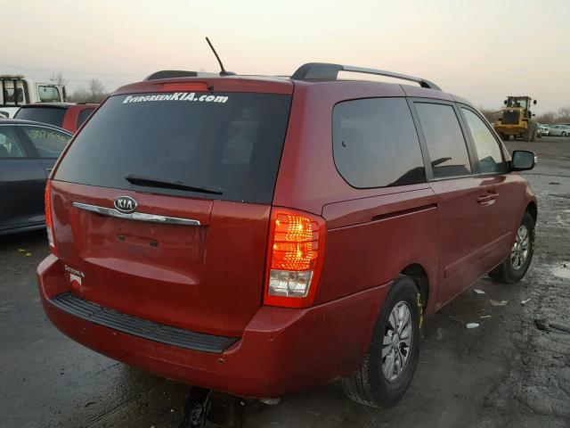 KNDMG4C73C6433729 - 2012 KIA SEDONA LX RED photo 4