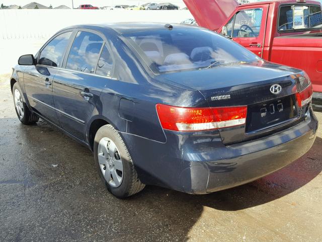 5NPET46C28H363386 - 2008 HYUNDAI SONATA GLS BLUE photo 3