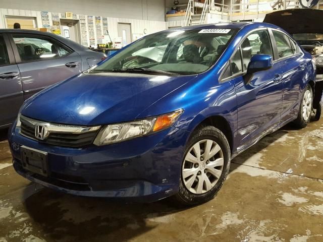 19XFB2F54CE030021 - 2012 HONDA CIVIC LX BLUE photo 2