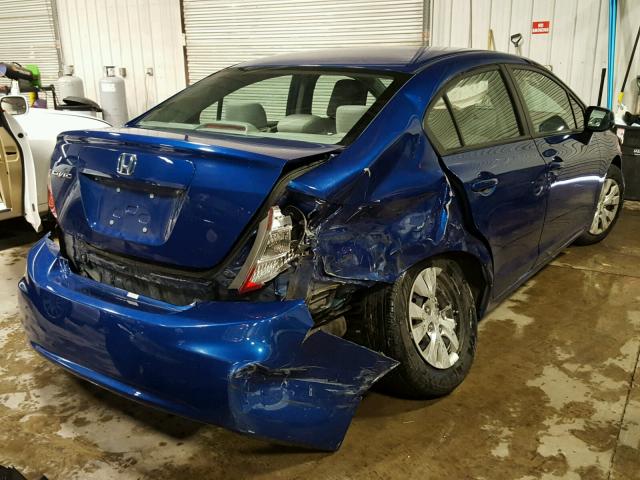 19XFB2F54CE030021 - 2012 HONDA CIVIC LX BLUE photo 4