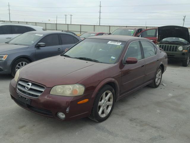 JN1DA31D52T419094 - 2002 NISSAN MAXIMA GLE BURGUNDY photo 2