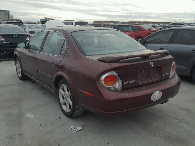 JN1DA31D52T419094 - 2002 NISSAN MAXIMA GLE BURGUNDY photo 3