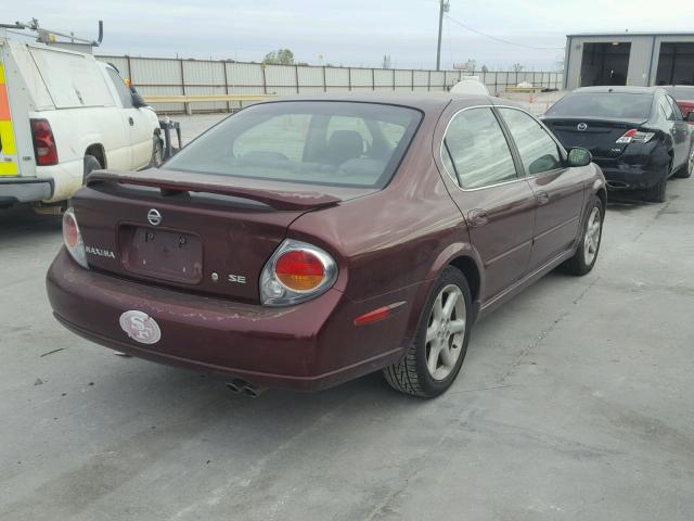 JN1DA31D52T419094 - 2002 NISSAN MAXIMA GLE BURGUNDY photo 4