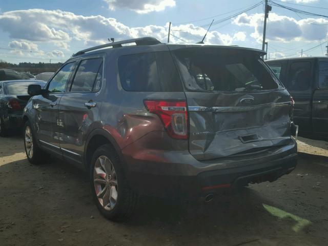 1FMHK8F86CGA90142 - 2012 FORD EXPLORER L GRAY photo 3