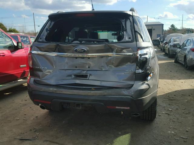 1FMHK8F86CGA90142 - 2012 FORD EXPLORER L GRAY photo 9