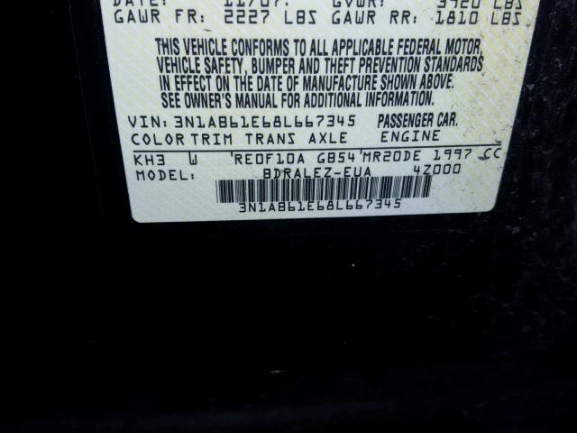 3N1AB61E68L667345 - 2008 NISSAN SENTRA 2.0 BLACK photo 10