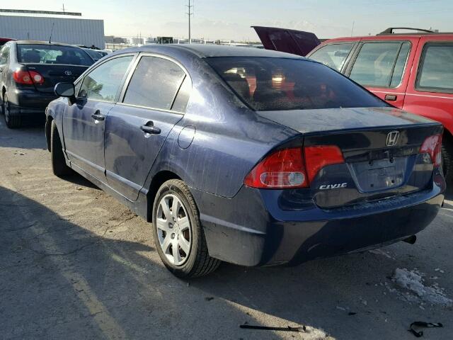 1HGFA16577L124454 - 2007 HONDA CIVIC LX BLUE photo 3