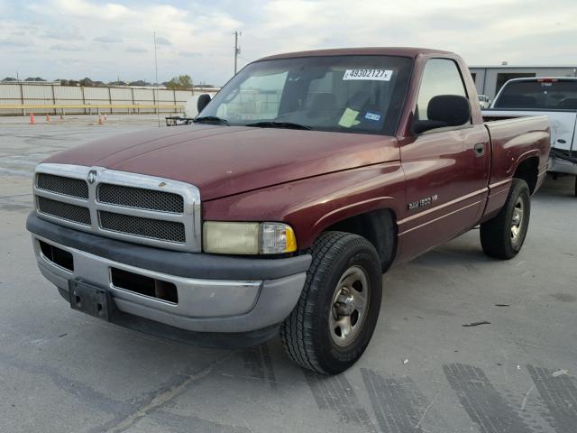 1B7HC16XX1S331565 - 2001 DODGE RAM 1500 MAROON photo 2