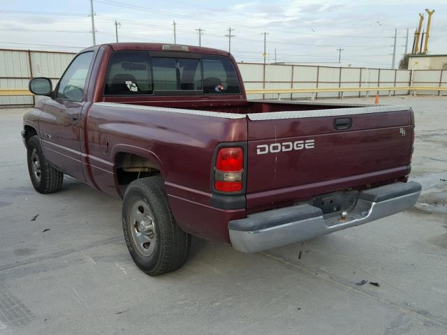 1B7HC16XX1S331565 - 2001 DODGE RAM 1500 MAROON photo 3