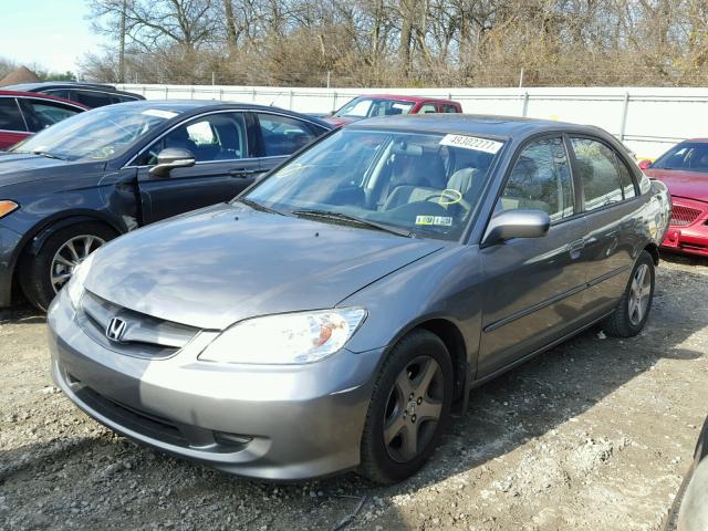 2HGES26704H550771 - 2004 HONDA CIVIC EX GRAY photo 2