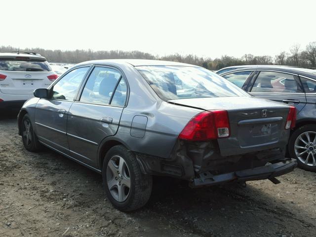 2HGES26704H550771 - 2004 HONDA CIVIC EX GRAY photo 3