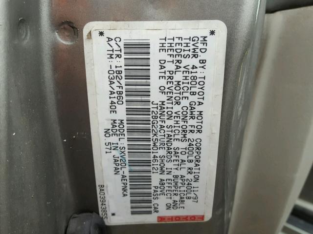 JT2BG22K5W0146121 - 1998 TOYOTA CAMRY CE GRAY photo 10