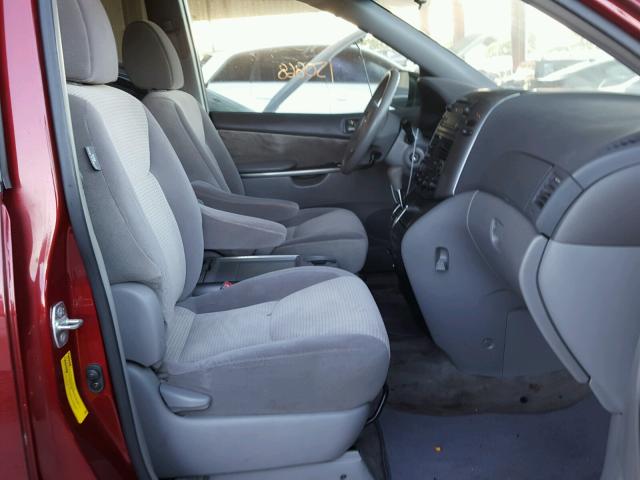 5TDZK23C39S250118 - 2009 TOYOTA SIENNA CE RED photo 5