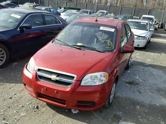 KL1TD56E29B343483 - 2009 CHEVROLET AVEO LS RED photo 2