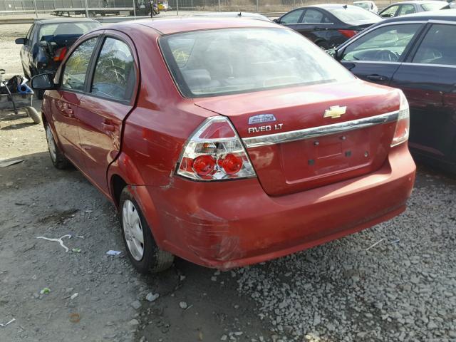 KL1TD56E29B343483 - 2009 CHEVROLET AVEO LS RED photo 3