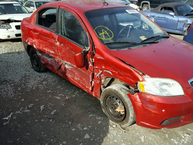 KL1TD56E29B343483 - 2009 CHEVROLET AVEO LS RED photo 9